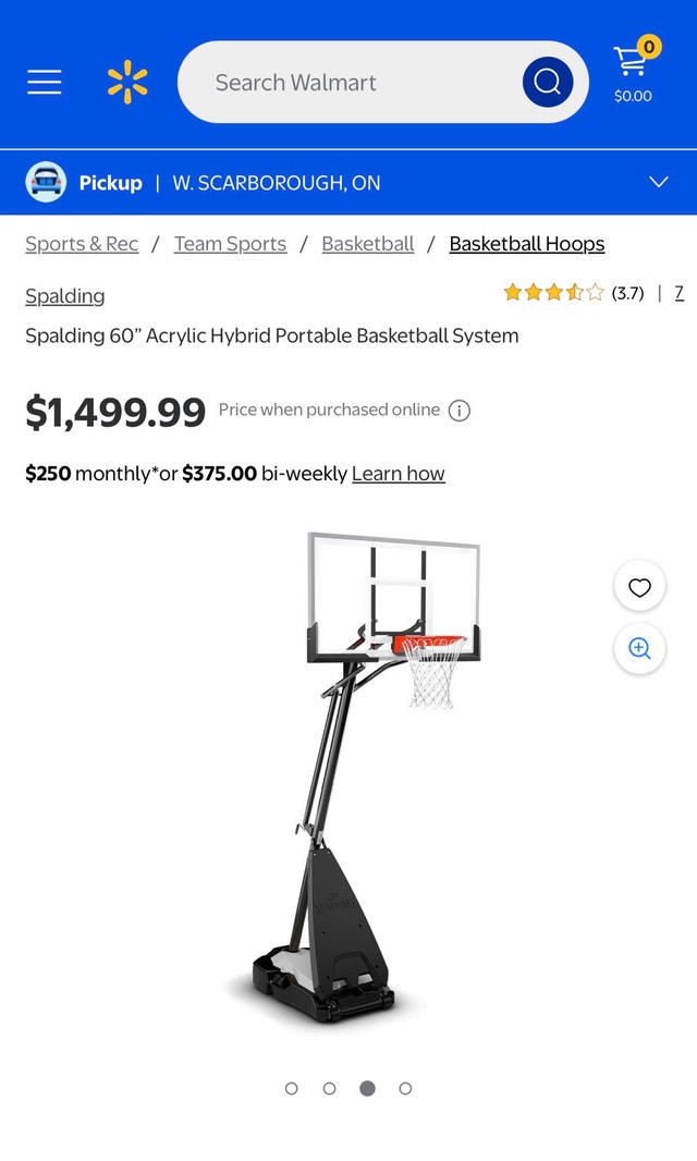 Spalding 60” Acrylic Hybrid Portable Basketball Hoop