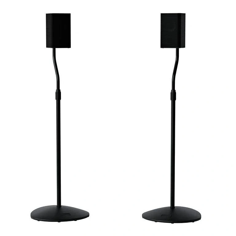 SANUS Bookshelf Speaker Stands (Pair) + Wall Mounts - Black