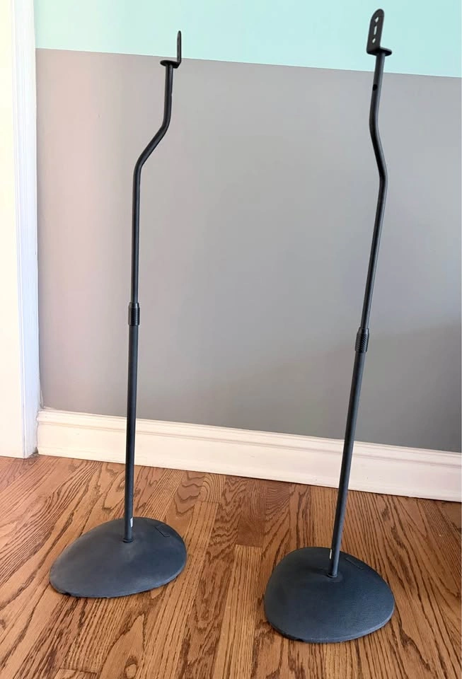 SANUS Bookshelf Speaker Stands (Pair) + Wall Mounts - Black - photo 2