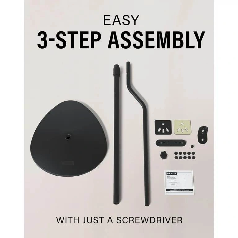 SANUS Bookshelf Speaker Stands (Pair) + Wall Mounts - Black - photo 4