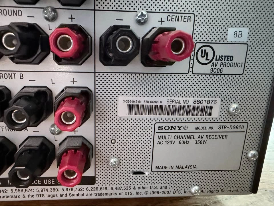 Sony Home Theater 7.1 AV Receiver - STR-DG920 - photo 4