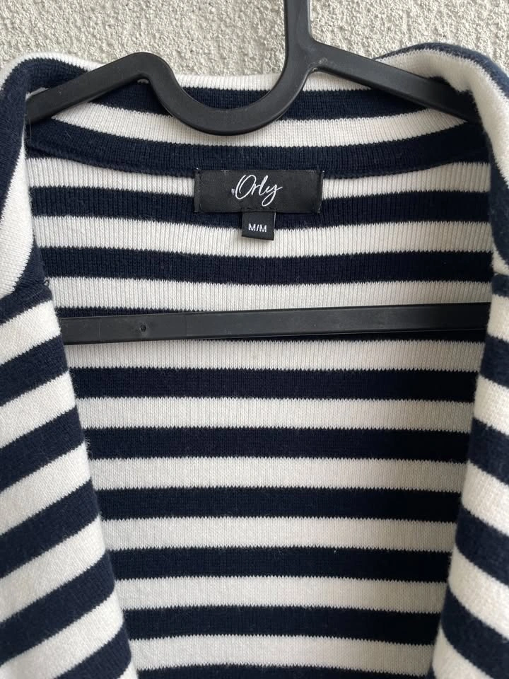 Orly Cotton Knit Blazer, size M | Casual Stretch Jacket | Stripe - photo 3