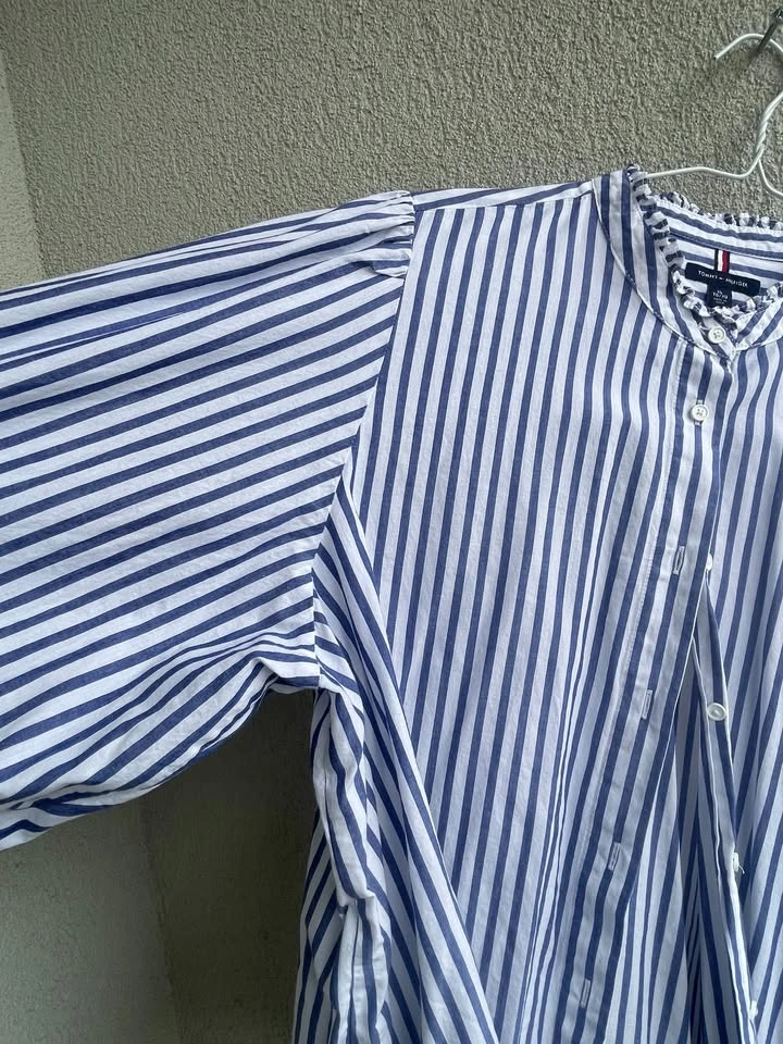 Tommy Hilfiger Blue White Stripe Shirt XL | Button Down Blouse | - photo 2