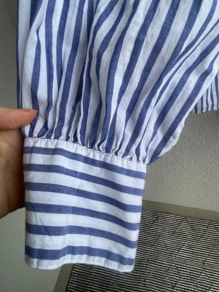 Tommy Hilfiger Blue White Stripe Shirt XL | Button Down Blouse | - photo 3