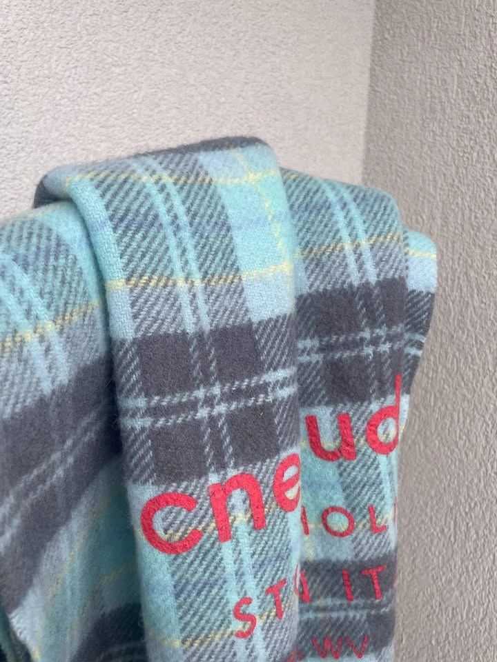 Acne Studios 100% Wool Scarf Blue Plaid, Made in Italy, 220x70 c - photo 3