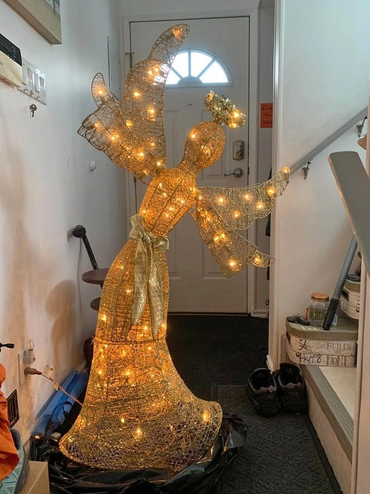 Gold Angel Decoration with Lights