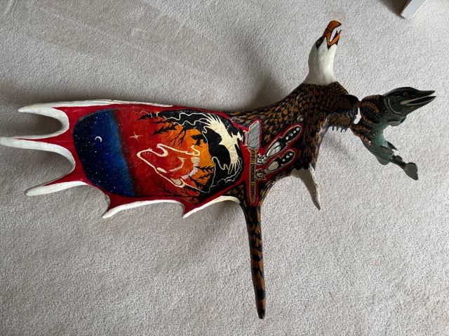 Painted Moose Antler