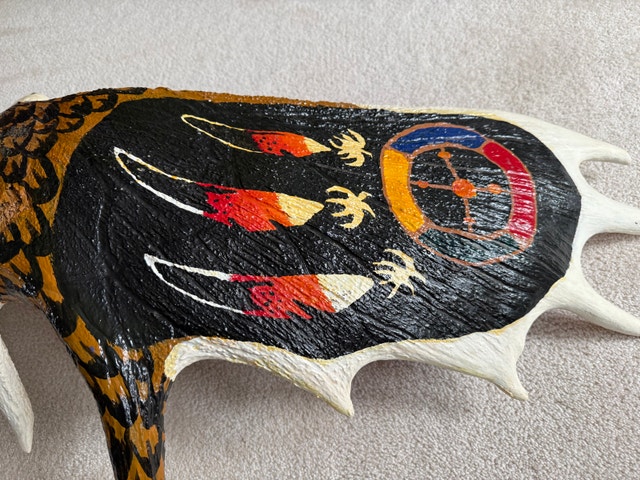 Painted Moose Antler - photo 3