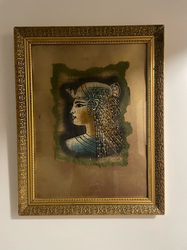 Vintage Framed Egyptian Art - Crescent Frame