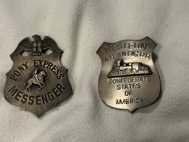 Vintage Badges: Pony Express & Western Atlantic R.R.