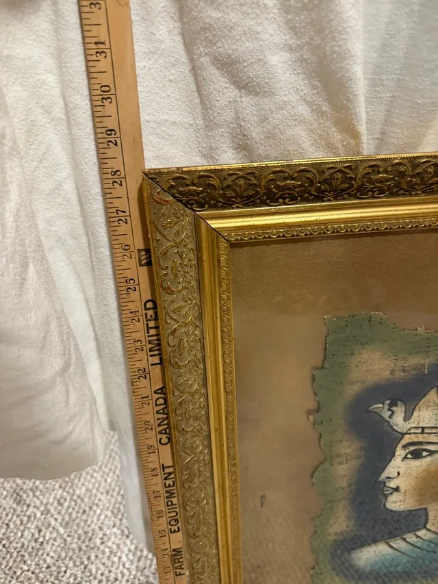 Egyptian Art: Pharaoh/Queen Profile in Ornate Gold Frame - photo 5