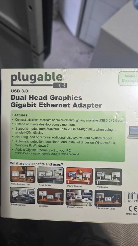 Plugable USB 3.0 Dual Graphics & Ethernet Adapter - photo 2