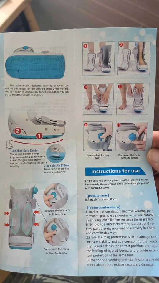 Orthopedic Walking Boot Cam Boot Size M Air Pump - photo 5