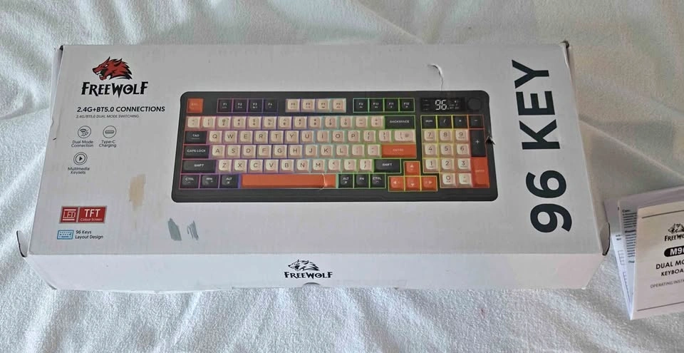 FREEWOLF M96 96 Key Dual Mode Wireless Keyboard (Bluetooth & 2.4