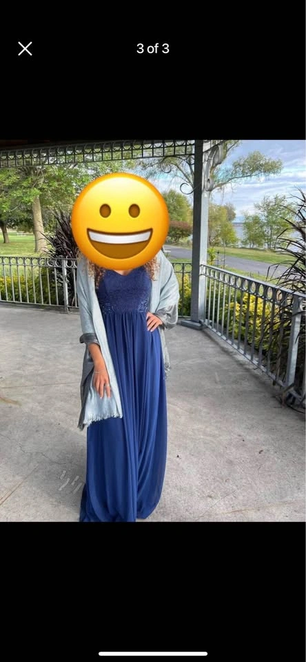 Navy Blue Dress / Robe - Size 7 - photo 3