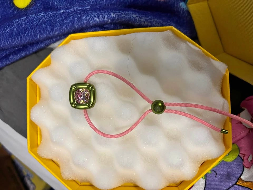 Swarovski Dulcis Bracelet Green Pink Cushion Cut Crystals