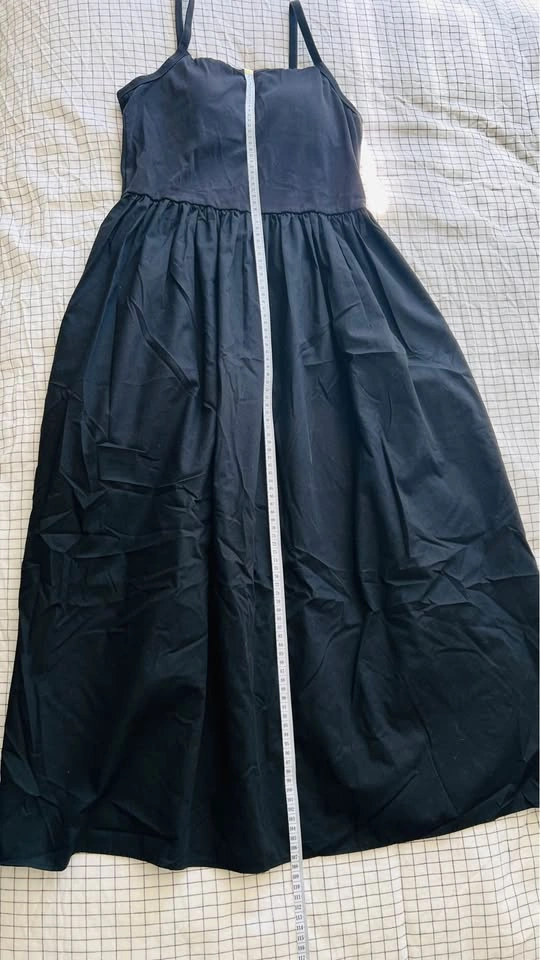 Black Midi Dress w/ Pockets & Built-in Bra - photo 2