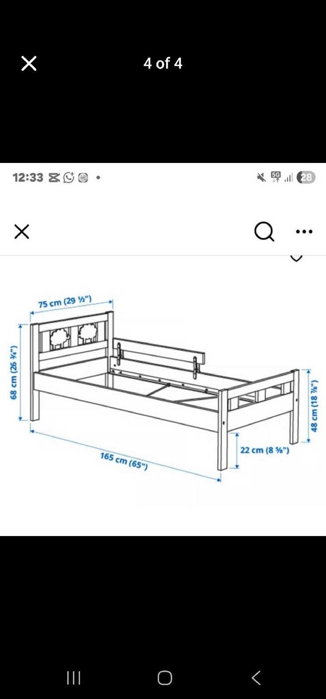 Kids wooden bed and mattress