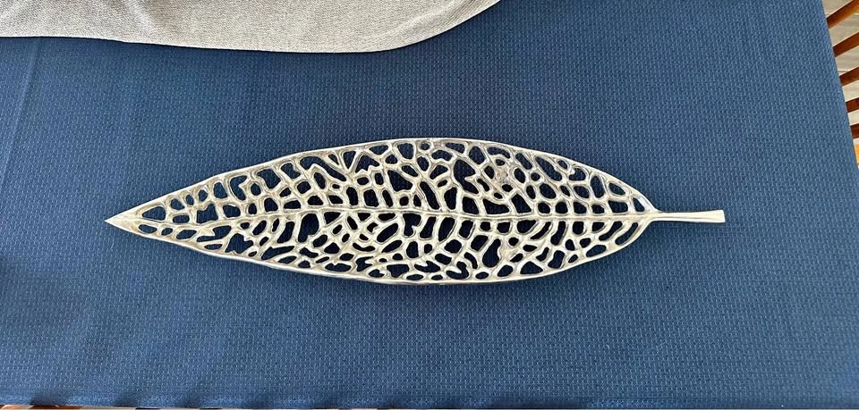 Decorative Metal Leaf Tray / Centerpiece