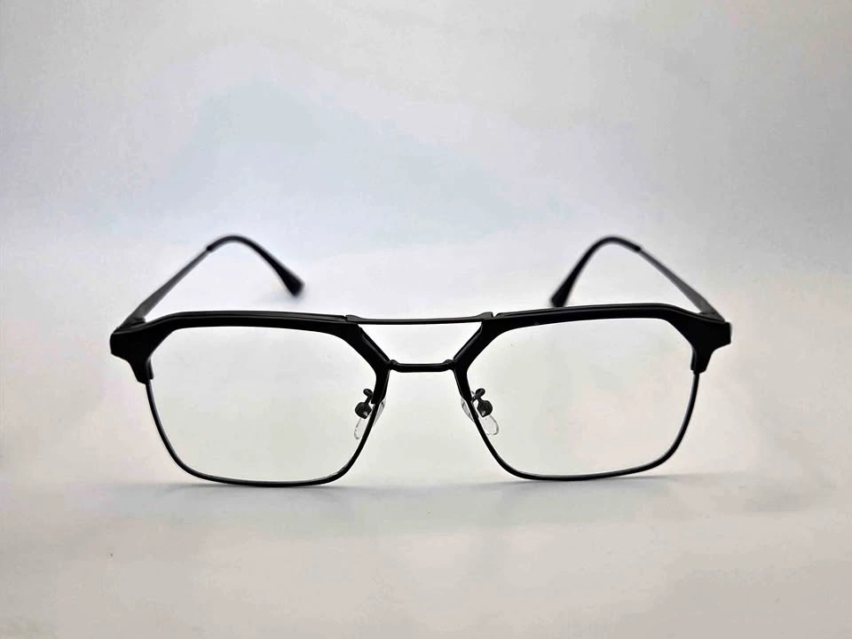 Black Clear Lens Frame Glasses - Square Double Bridge