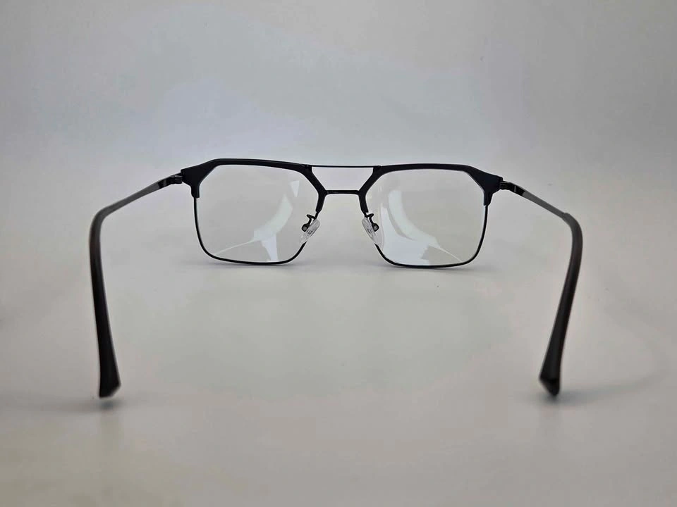 Black Clear Lens Frame Glasses - Square Double Bridge - photo 3