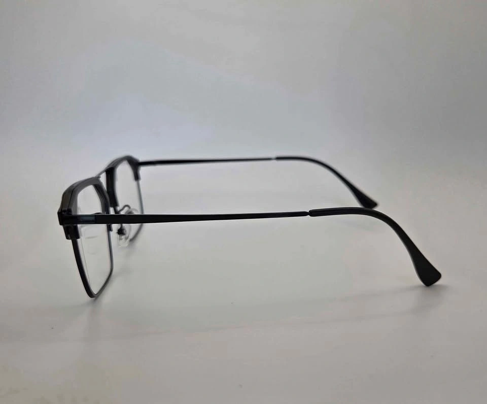 Black Clear Lens Frame Glasses - Square Double Bridge - photo 4