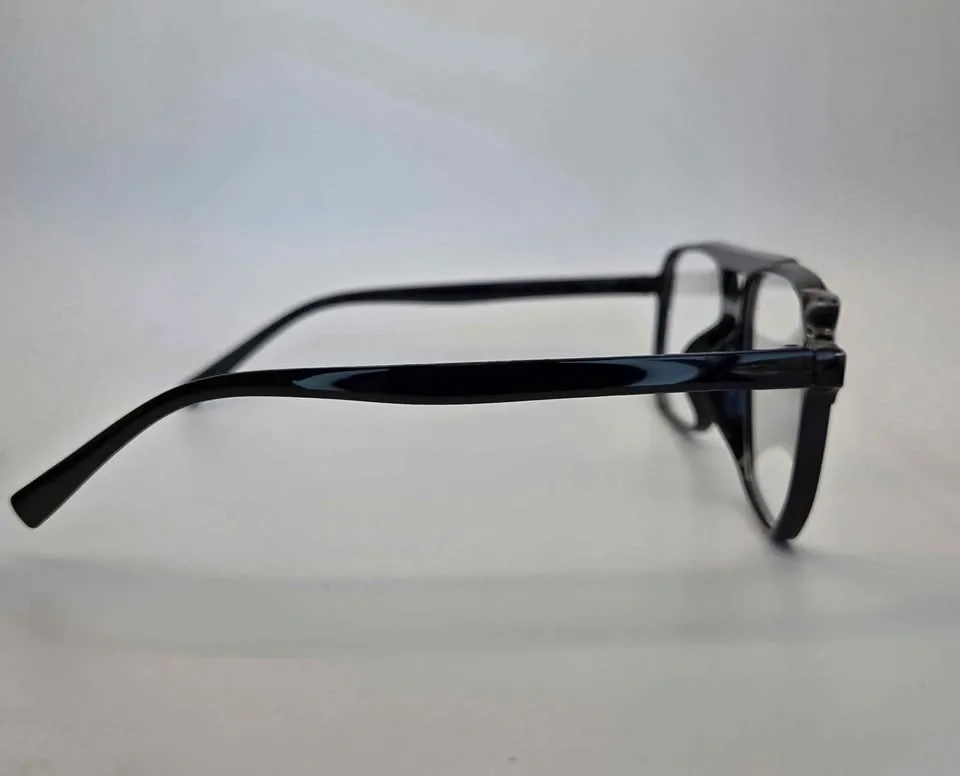 Black Aviator Style Clear Lens Glasses - photo 2