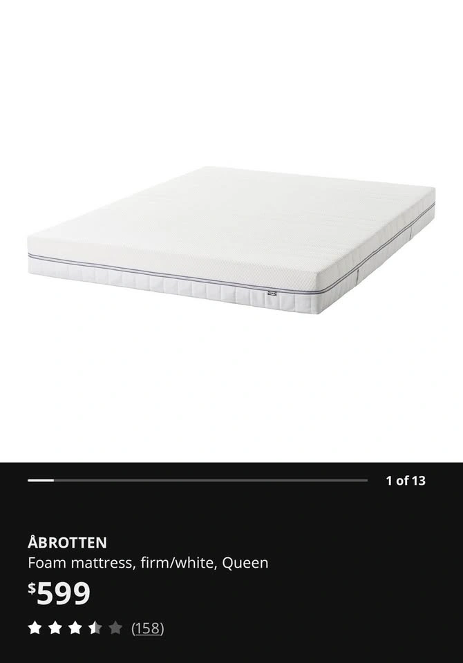 Ikea Malm Queen Bed Frame w/ Mattress - photo 3