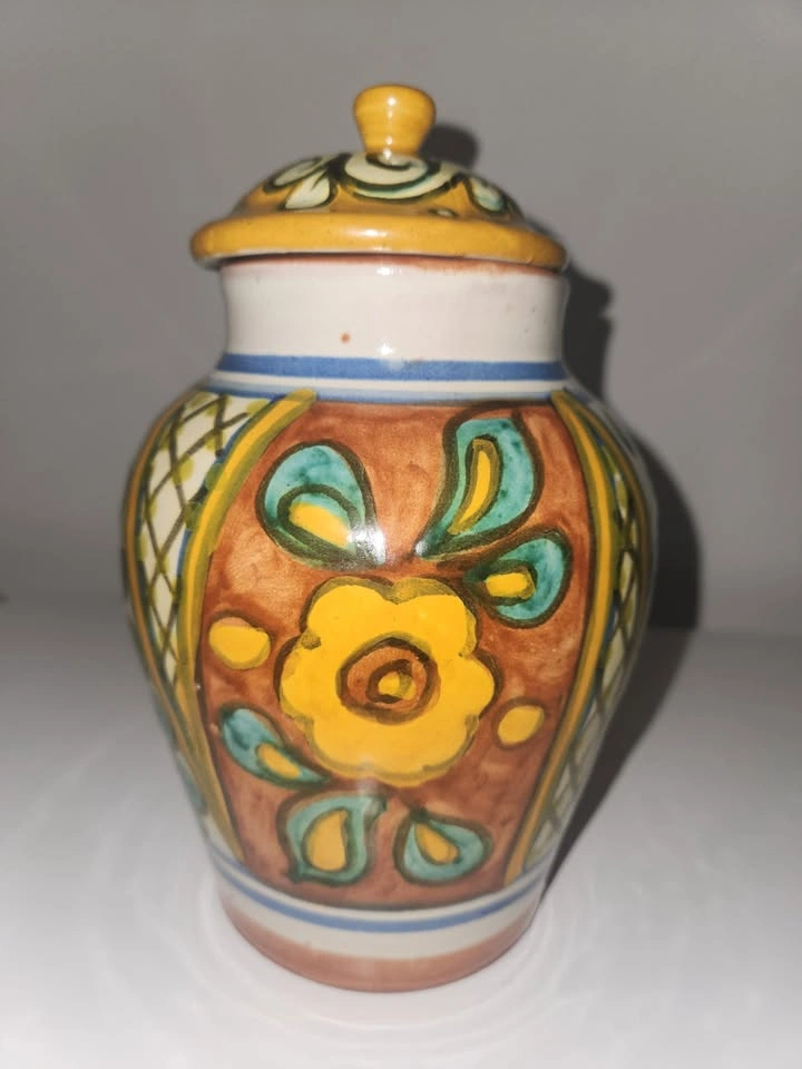 Vintage Mexican Ginger Jar - Hand-painted Floral - photo 2