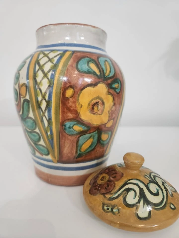 Vintage Mexican Ginger Jar - Hand-painted Floral - photo 5