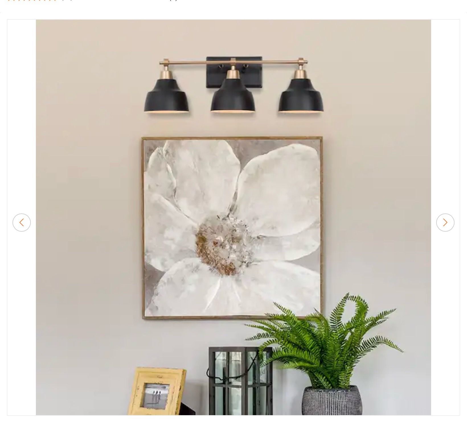 24.5 in. 3-Light Black Bell Vanity Light Fixture - photo 2