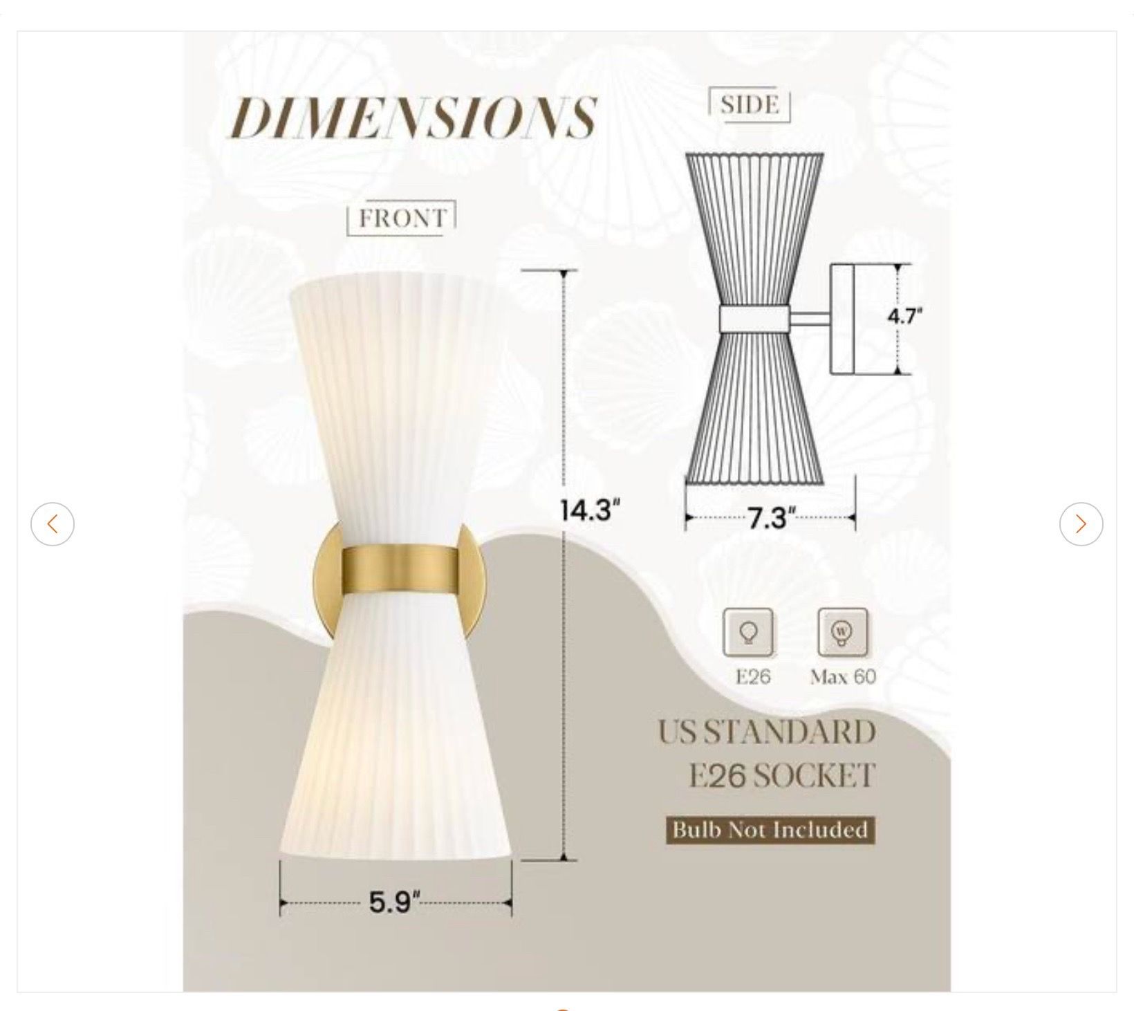 5.9 in. 2-Light Milk White Glass Shade Modern Wall Sconce - photo 3