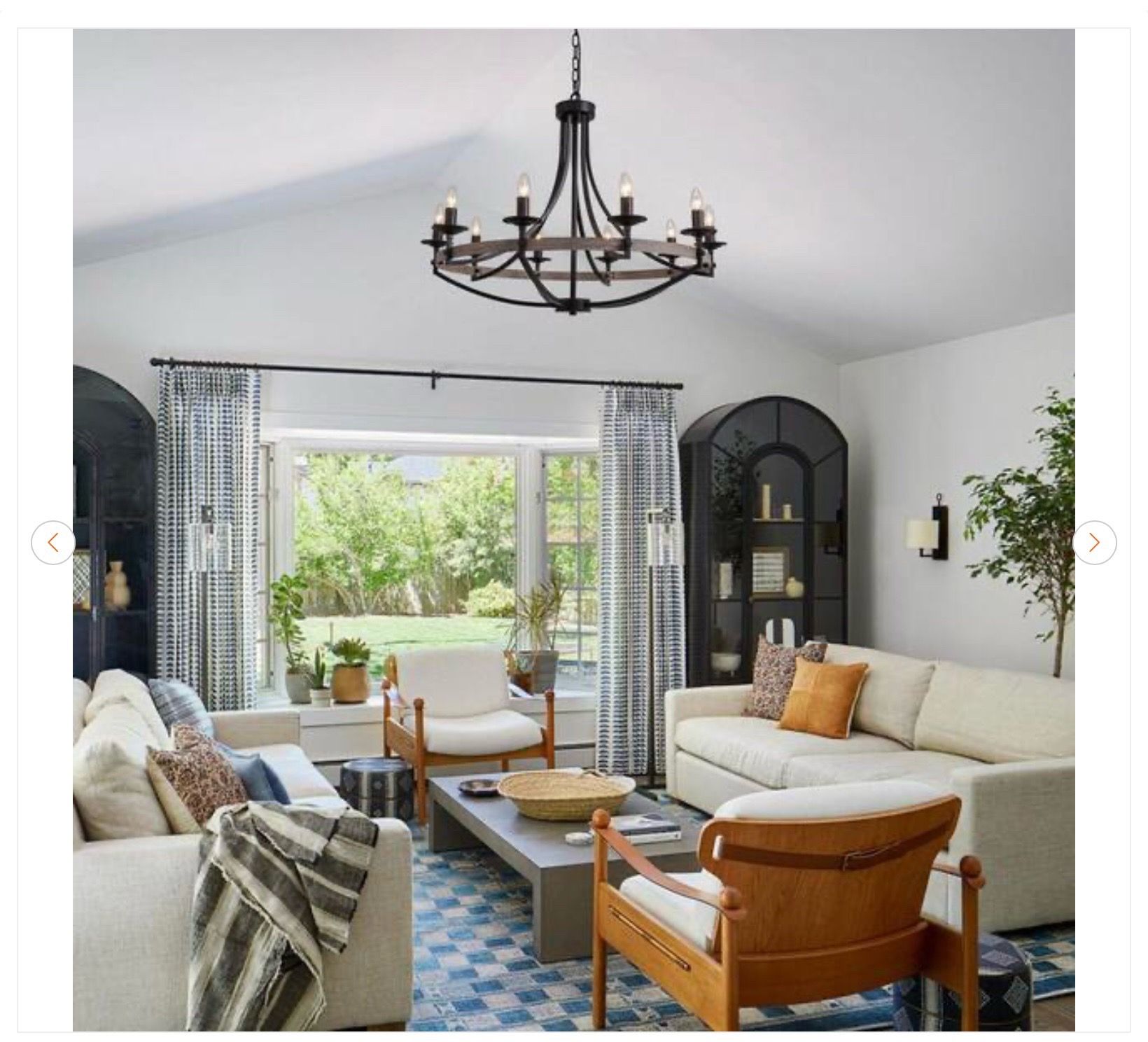 35 in. 10-Light Black Farmhouse Chandelier - photo 2