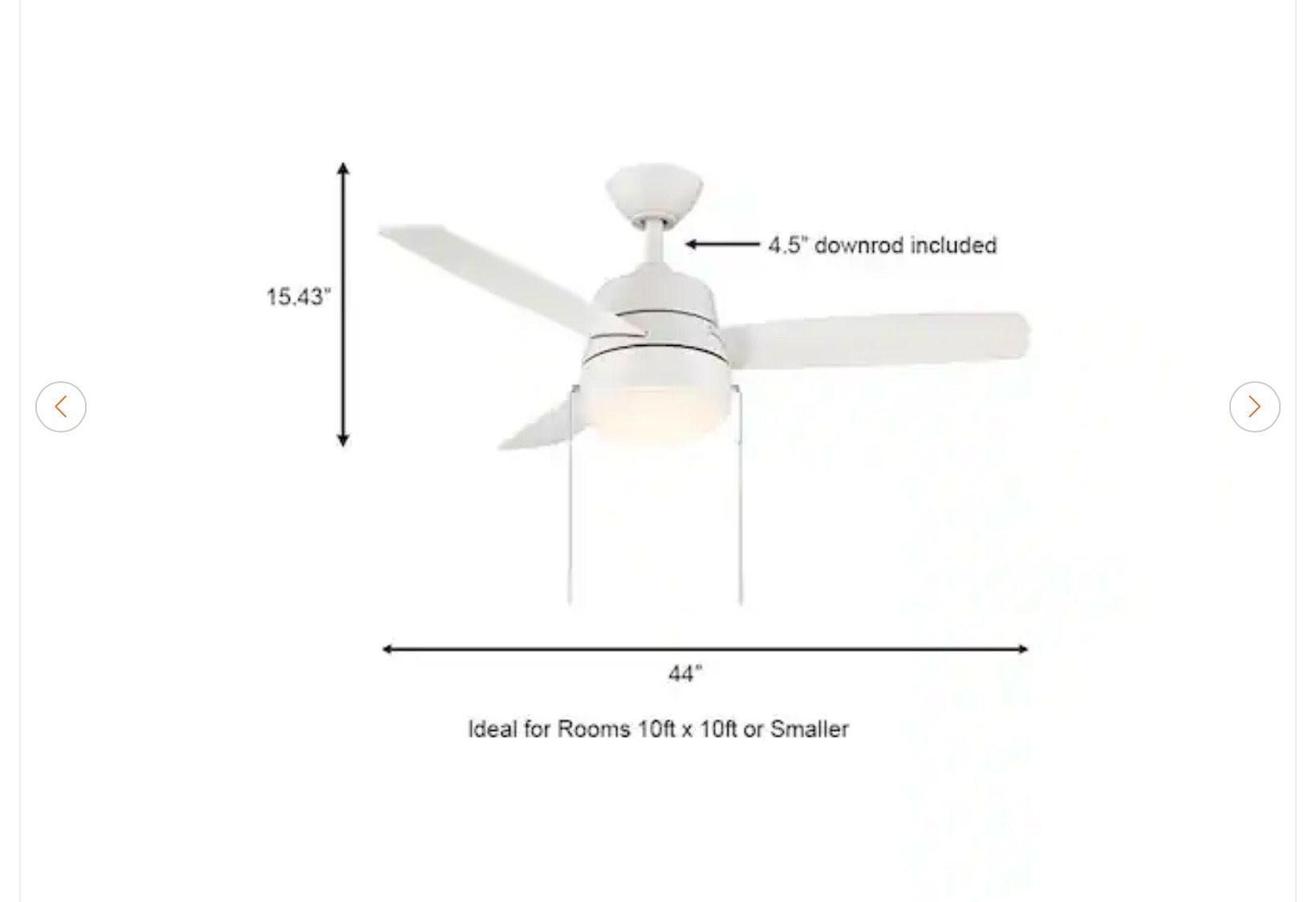 Hampton Bay Caprice 44" LED Ceiling Fan w/ Light Kit - New - photo 4