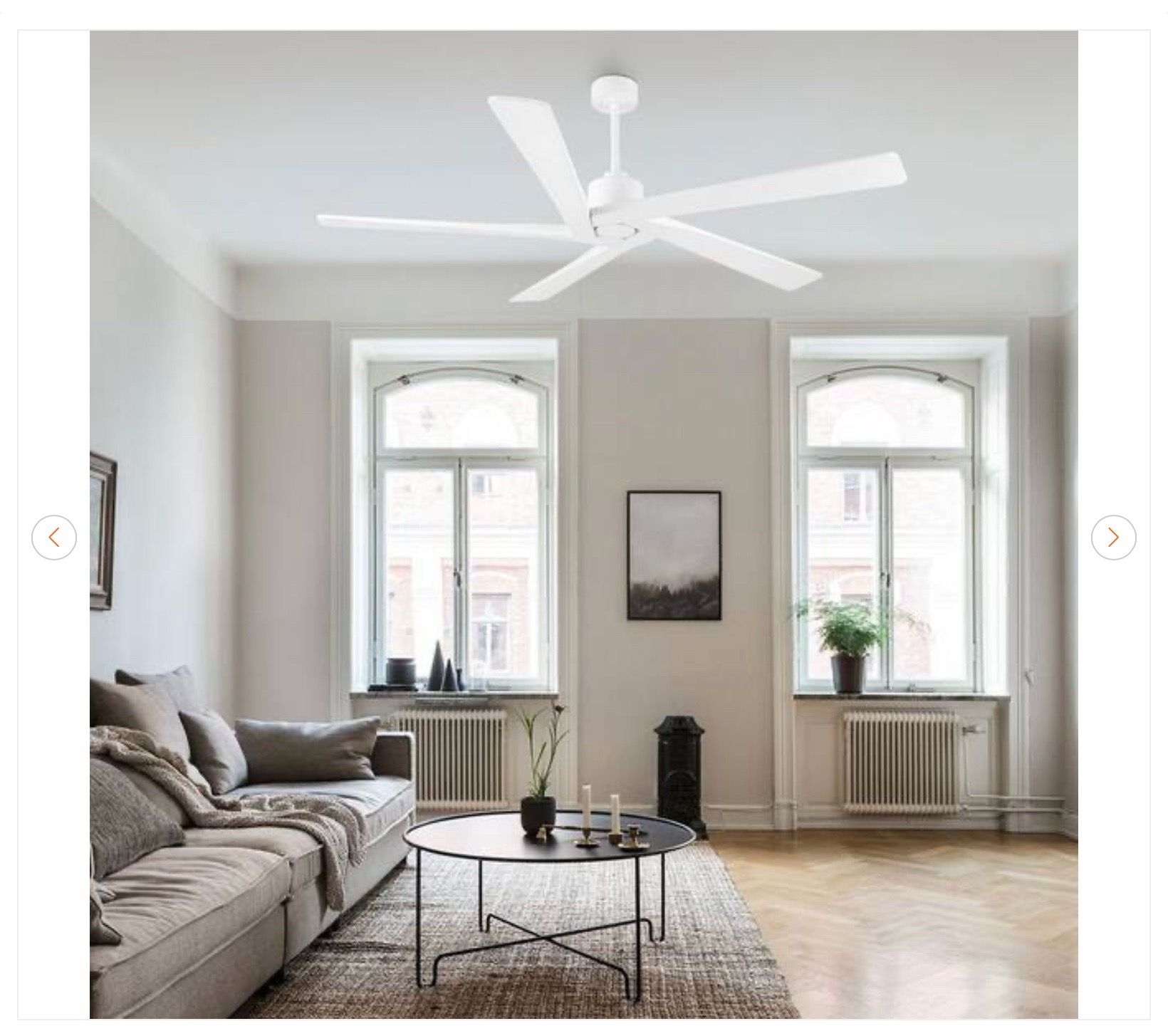 MLiAN 72 in. Indoor DC Ceiling Fan White - New