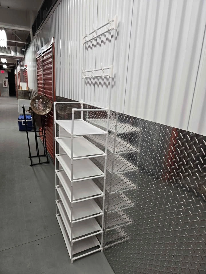 White 6-Tier Shoe Rack Storage Organizer w Hooks - photo 3
