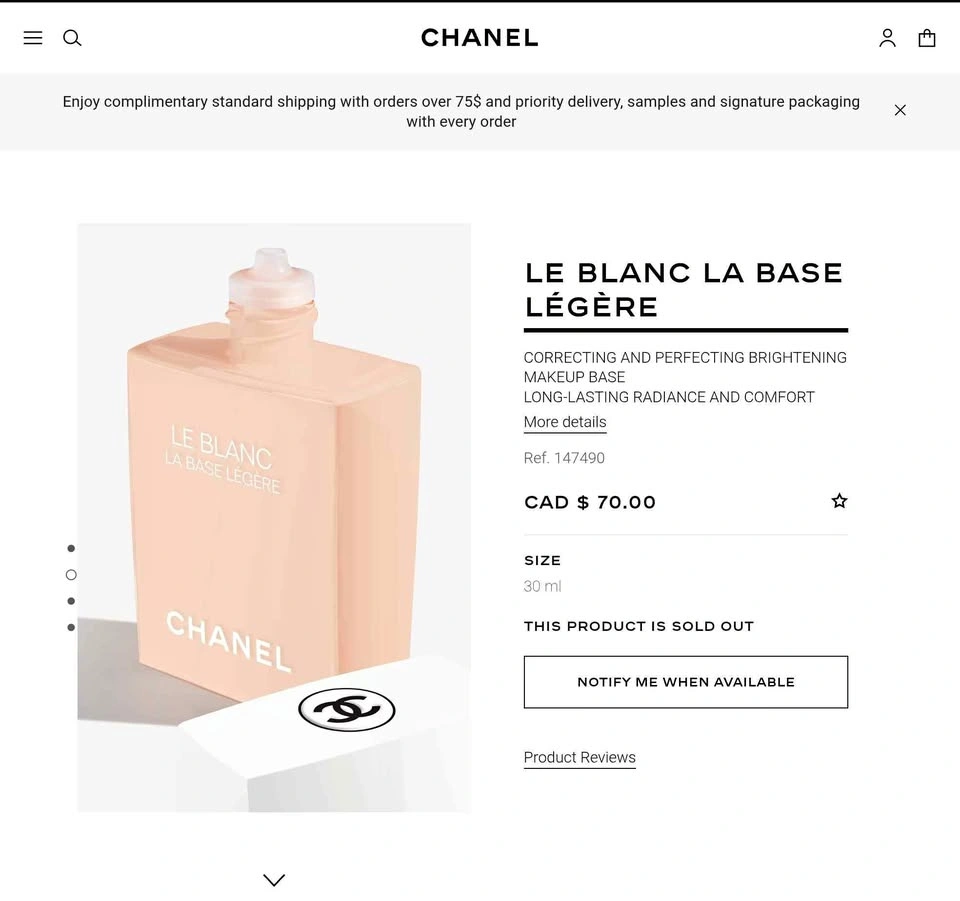 Chanel LE BLANC LA BASE LÉGÈRE Makeup Base