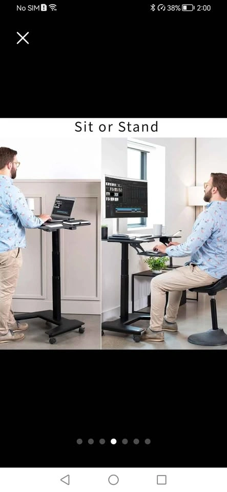 VIVO Black Electric Mobile Height Adjustable Standing Desk - photo 4
