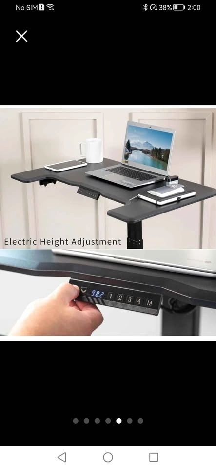 VIVO Black Electric Mobile Height Adjustable Standing Desk - photo 5