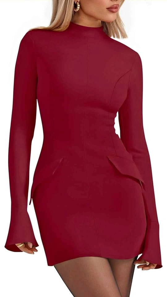 Long Sleeve Bell Sleeve Dresses