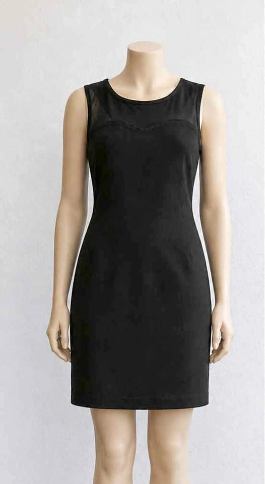 Guess Black Sleeveless Sheer Mesh Panel Mini Dress (Size M)