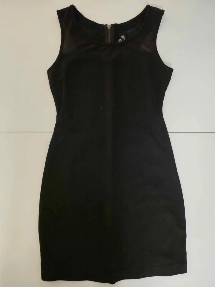 Guess Black Sleeveless Sheer Mesh Panel Mini Dress (Size M) - photo 2