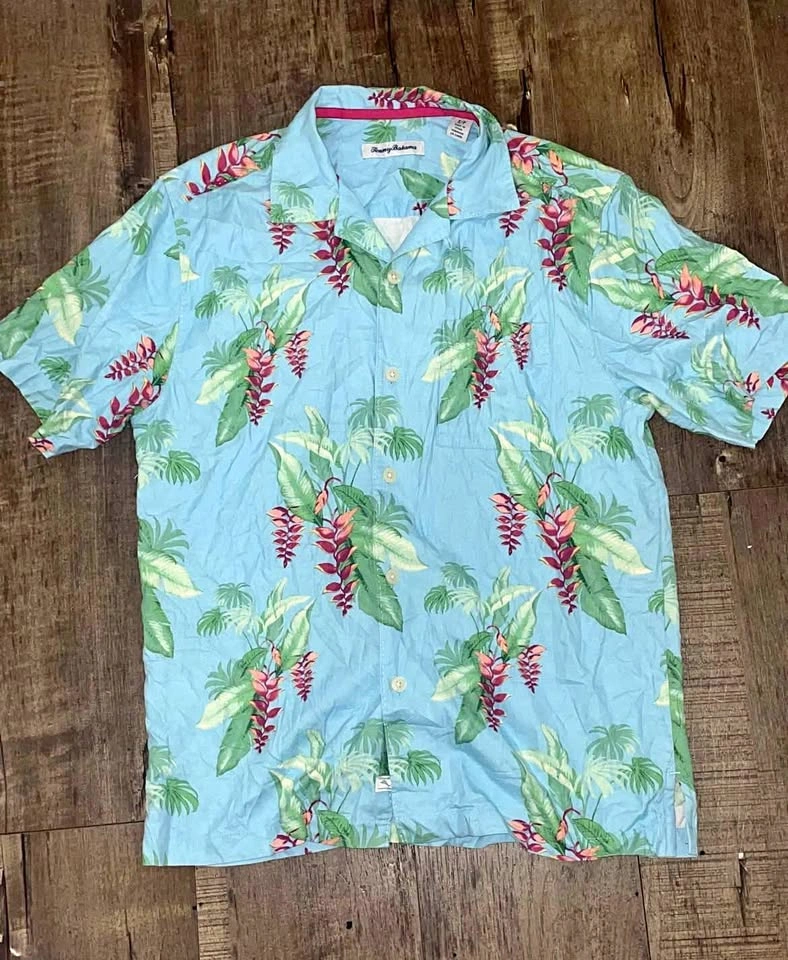 Tommy Bahama Silk Tropical Floral Button Down Shirt