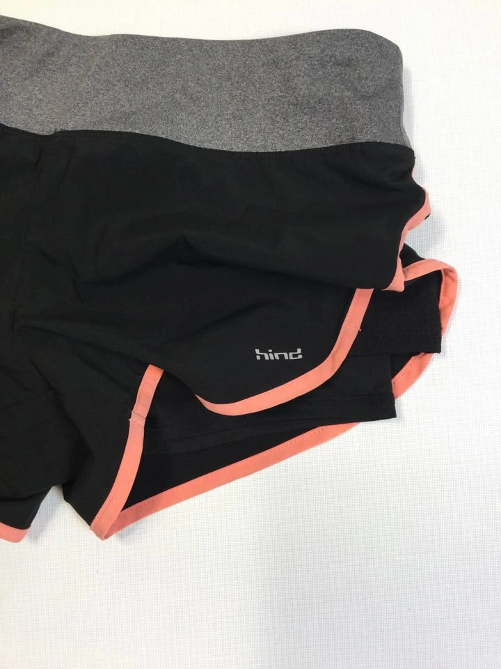🌱Hind 2-in-1 Black Grey Peach Running Shorts Small - photo 4