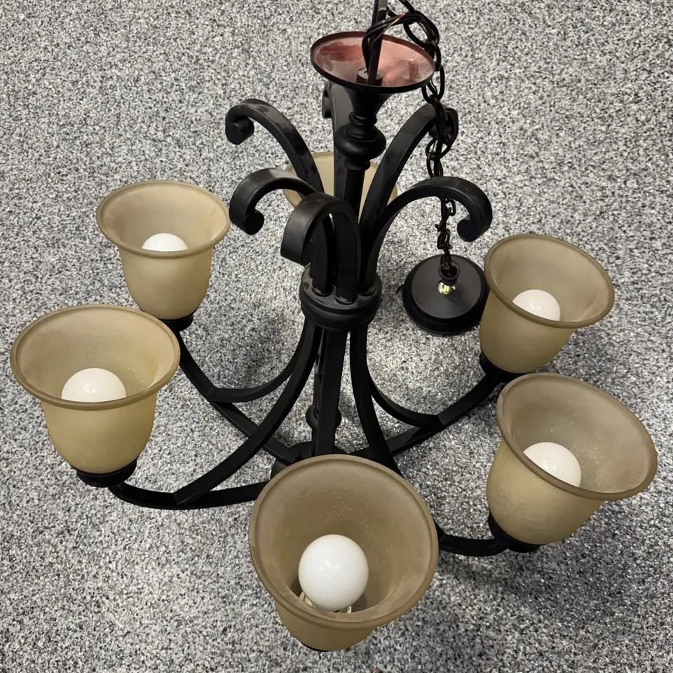 Chandelier – 6 Lights, Frosted Glass (OBO) image indicator(6)