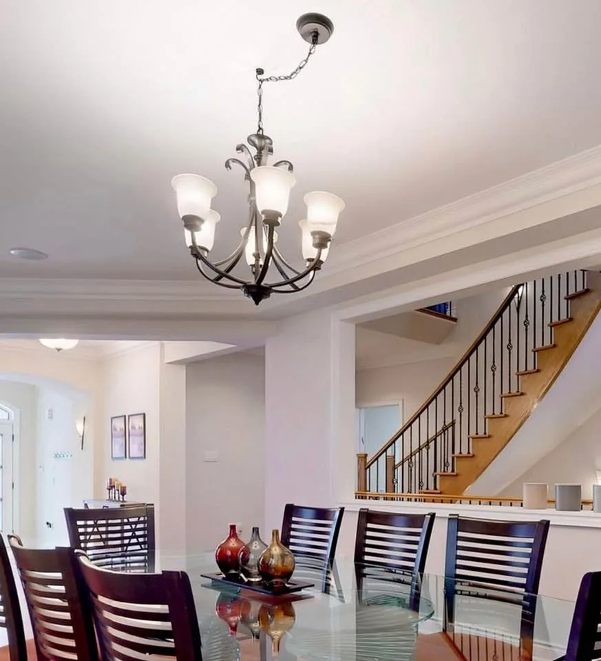 Chandelier – 6 Lights, Frosted Glass (OBO) image indicator(7)