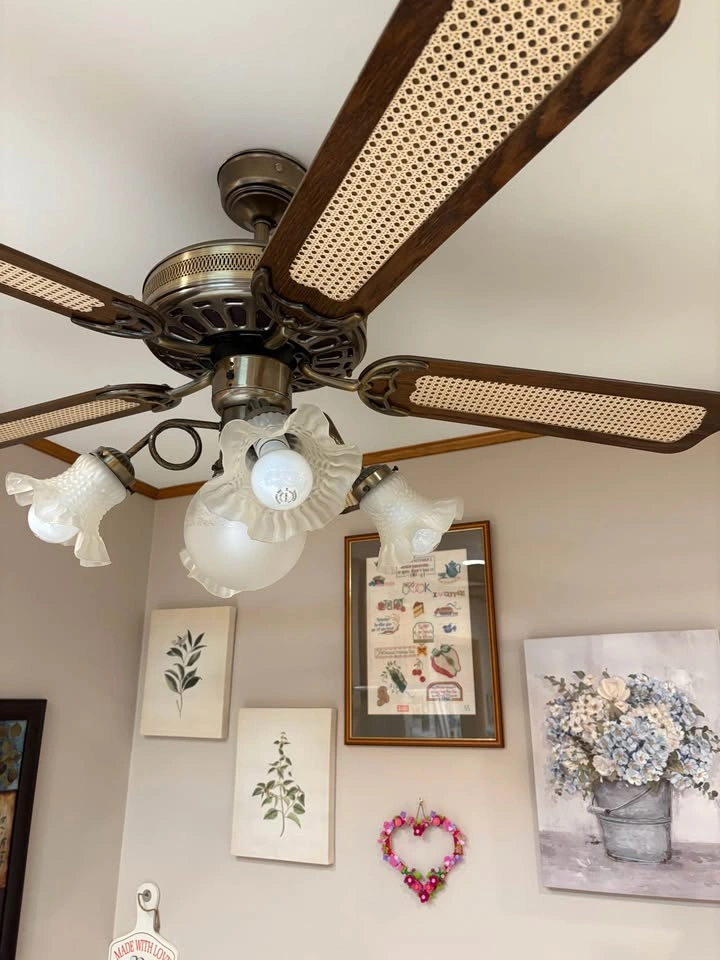 5 Bulb, 5 Blade Ceiling Light Fixture and Fan - photo 3
