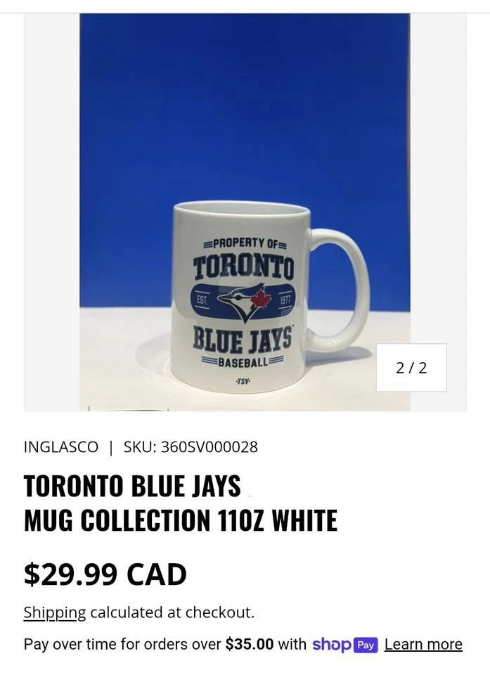 (NEW) Toronto Blue Jays 11oz Coffee Mug (Official MLB Merch) - photo 2