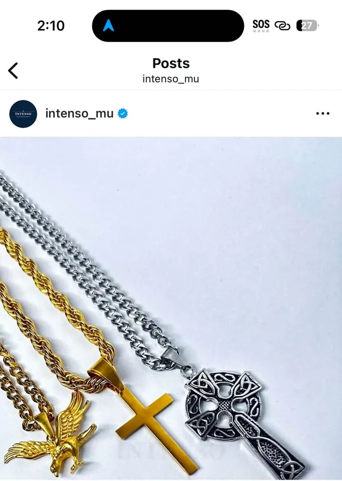 Coated in Pure 18 K Gold Jewelry, Chain + Pendant image indicator(5)