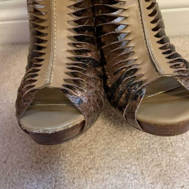 Fergie Animal Print Peep Toe Heels - Size 7 - photo 4